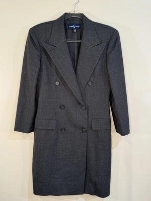 RARO Abrigo de Lana Ralph Lauren Vintage Años 90 Para Mujer 8 Doble Pecho Chic Mínimo Foto 1 de 4