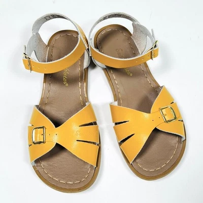 Salt Water Girls Sandal Mustard Yellow Leather Sandals Size 5 Retro - Image 1 of 4