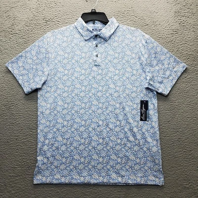 Ben Hogan Polo Shirt Mens Medium Multi Floral Golf Performance Popover UPF 15 - Image 1 of 4