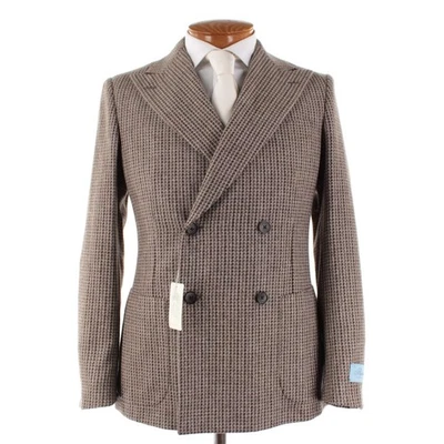 Belvest NWT Wool/Cashmere Double Breasted Sport Coat Size 50R (40R US) In Browns - Image 1 of 4