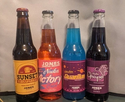 Nuka Cola Limited Edition Jones Soda Pop. 4 Pack. (Quantum, Victory, Grape, &... - Image 1 of 4