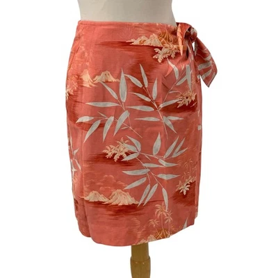 Tommy Bahama Falda Envolvente Estampado Isla Tropical Seda Coral Playa Vacaciones Talla XS Foto 1 de 4