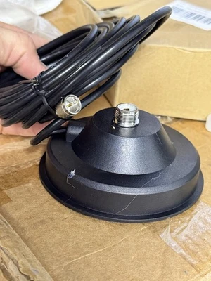 5-дюймовый черный магнит крепление антенны мобильного грузового автомобиля радио CB 3/8 дюйма x 24 резьбы SO-239 - Изображение 1 из 4