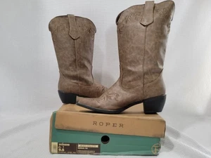 Damen Stiefel Western Roper Größe 9,5 Schnörkel Ranken Kunstleder - Bild 1 von 9
