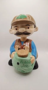 2002Vtg Rare Bobblehead Bobble Buddy Fisherman Fishing Trip Bank Ceramic/korn#F3 - Picture 1 of 5