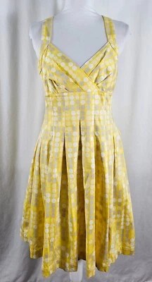 Nuevo Vestido para Mujer Calvin Klein Sin Mangas Amarillo Blanco Gris Lunares Algodón Mediano Foto 1 de 4