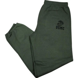 Marine Corps Issue Sweats- USMC Green PT Sweatpants- Military Issue- Made in USA - Picture 1 of 3
