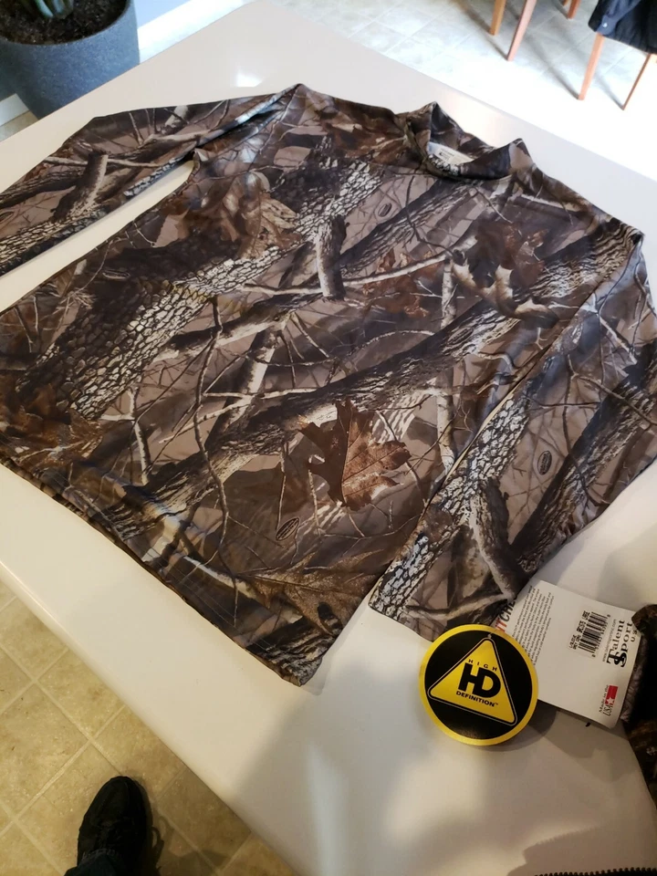 RealTree Scent-Check 长袖 Woodland Camo T 恤成人大号 — 第 1/4 张图片
