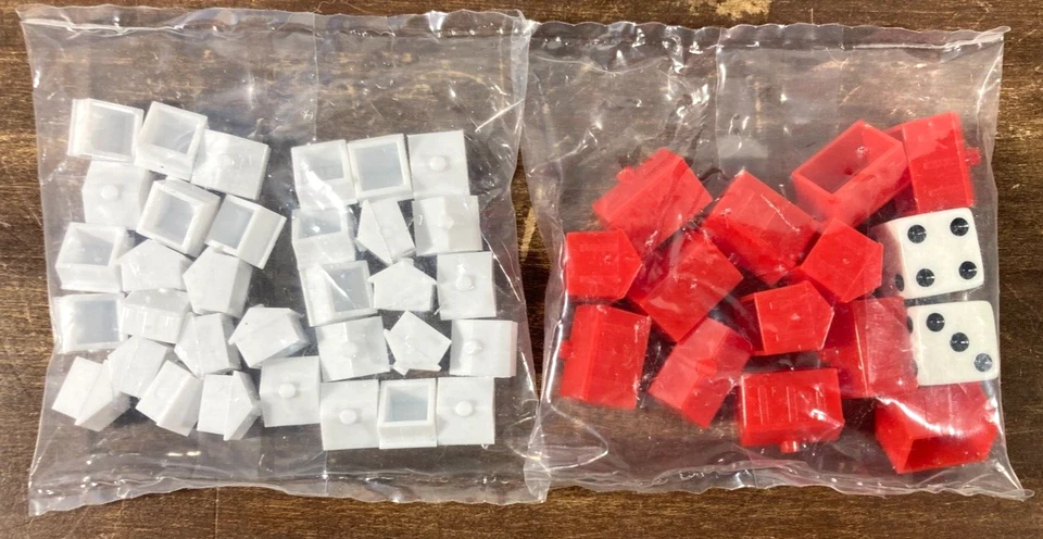 1999 Monopoly Ford Mustang Edition Replacement Houses Hotels Dice Sealed - Image 1 of 2