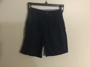 Class Club Boys Navy Blue Flat Front Adjustable Waist Shorts Size 10 Side Pocke - Picture 1 of 6