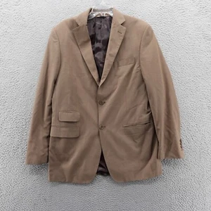 Gino Valentino Australian Wool Silk Sport Coat Jacket 40L Brown Stripe Mens - Picture 1 of 14