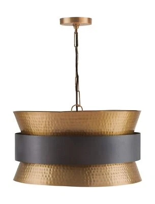 Pluma de tambor Capital Lighting 330446PZ Loren artesanal de metal martillado reloj de arena... Foto 1 de 4