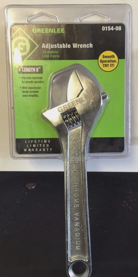 Nueva llave ajustable Greenlee 0154-08 8 pulgadas Foto 1 de 4