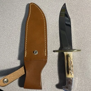 Custom Western Knife W45 Bowie With Sheath & Stag Handle Beautiful Knife - Picture 1 of 8