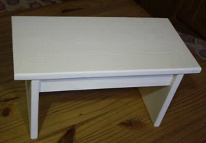 Sitzbank, Schemel, Hutsche, Hocker, Blumenbank aus Fichte weiß  40 x 20 x 20 cm - Bild 1 von 4