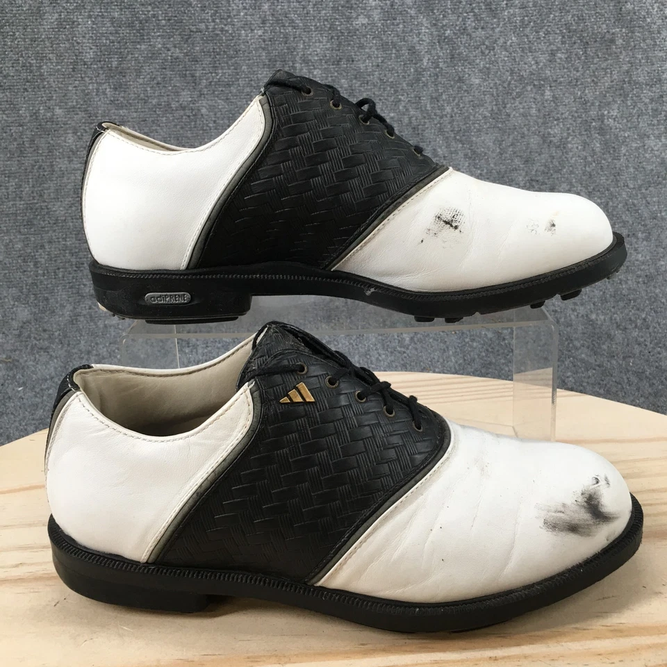 Adidas Shoes Mens 7.5 Z Traxion Spikes Golf Sneakers White Brown Leather Lace Up - Image 1 of 4