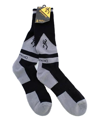 BROWNING Elm Size Large 9-13 Black/Gray Midweight Men's Boot Socks MSRP $20 - Image 1 of 4