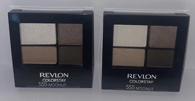 X2 Revlon ColorStay 24Hr Eye Shadow Quad 555 Moonlit .16oz Taupe Beige Shimmer - Image 1 of 2