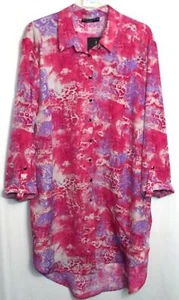 NEW MARINA KANEVA πΌ PINK & PURPLE LONGLINE BLOUSE TOP πΌ SIZE 18 # 129* - Picture 1 of 4