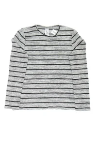 here+there C&A Pullover Streifen Strick Layer Look 176 Grau-Töne schwarz - Bild 1 von 2