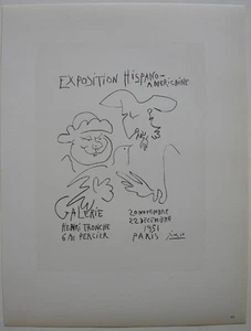 Pablo Picasso Hispano-Americaine 1951 Orig Lithografie Maitres de l'Ecole 1959 - Bild 1 von 2