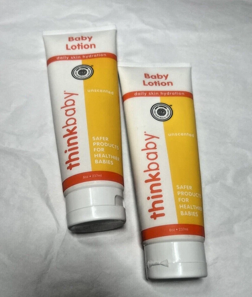 (2) Thinkbaby Baby Lotion Unscented Daily Skin Hydration Made in USA 8 oz EA Foto 1 de 2