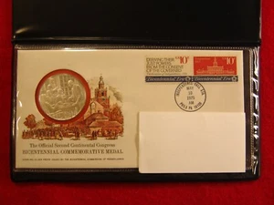 1975 Sterling Silver 2nd Continental Congress BICENTENNIAL COMMEMORATIVE MEDAL - Picture 1 of 12