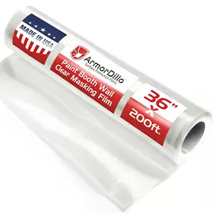 Clear 3Mil Self- Adhesive Paint Booth Protective Film Wall Masking Film 36" X 20 - Picture 1 of 7