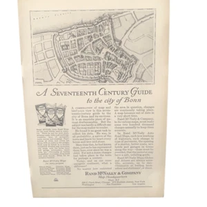 Vintage 1928 Rand McNally City of BonnAd Advertisement - Picture 1 of 3