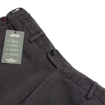 Meyer 全新带标签 Chinos / 休闲裤 48 32 码美国奥斯陆纯色灰色棉混纺 — 第 1/4 张图片