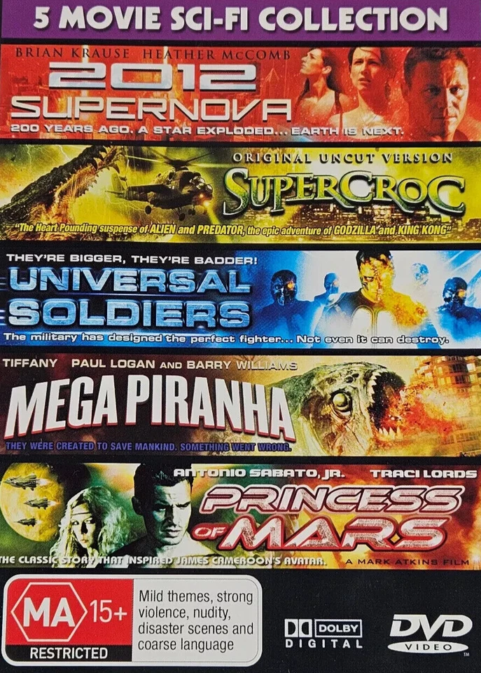 2012 Supernova/ Supercroc/Universal Soldiers/ Mega Piranha DVD Set (Region ALL) - image 1 of 1