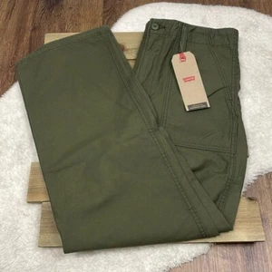 Levi's Neu mit Etikett Ribcage Utility Hose In Khaki Grün - Bild 1 von 6