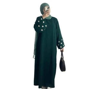 Modest Abaya Women Muslim Long Maxi Dress Turkey Kaftan Cocktail Party Dresses - Foto 1 di 35