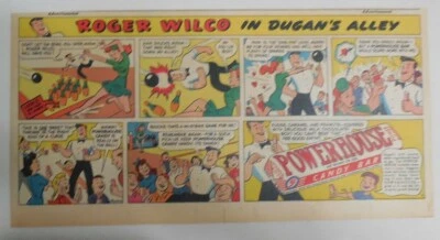 Power House Candy Bar Ad: Roger Wilco: In Dugan's Alley !1940's Size: 7.5 x 15 - Image 1 of 2