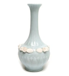 Jarrón vintage Napco porcelana flores azul 5,75" alto Japón - Imagen 1 de 4