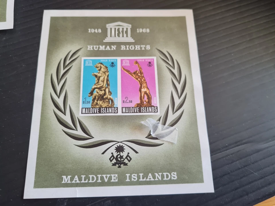 Islas Maldivas 1969 SG MS304 DERECHOS HUMANOS MNH Foto 1 de 1