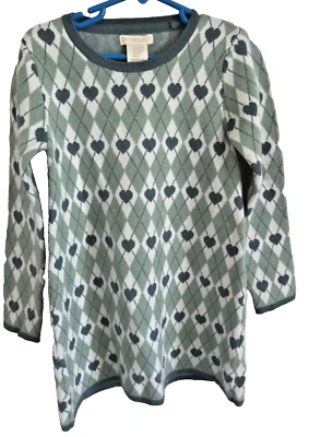 Vestido Suéter Cynthia Rowley Niñas Manga Larga S, 5-6 Verde, Tejido Térmico Elástico Foto 1 de 4