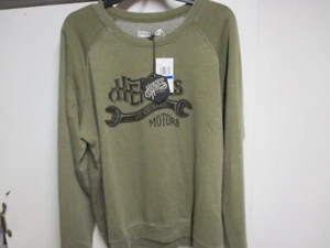HEROES MOTORS LA KLASSISCHES HERREN-SWEATSHIRT MIT LOGO UND RUNDHALSAUSSCHNITT (XL) NEU MIT ETIKETT OLIVFARBEN COOLES LOGO - Bild 1 von 4