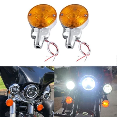 2 PIEZAS Luces LED ámbar universales de señalización de giro para motocicleta para Harley personalizadas EE. UU. Foto 1 de 4