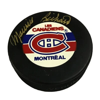 Disco Montreal Les Canadiens firmado por Maurice Richard (oro) Foto 1 de 2