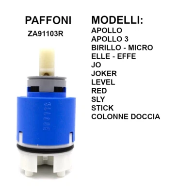 Cartuccia ricambio Paffoni ZA91103R Cartuccia regolabile per miscelatori ø 35 mm