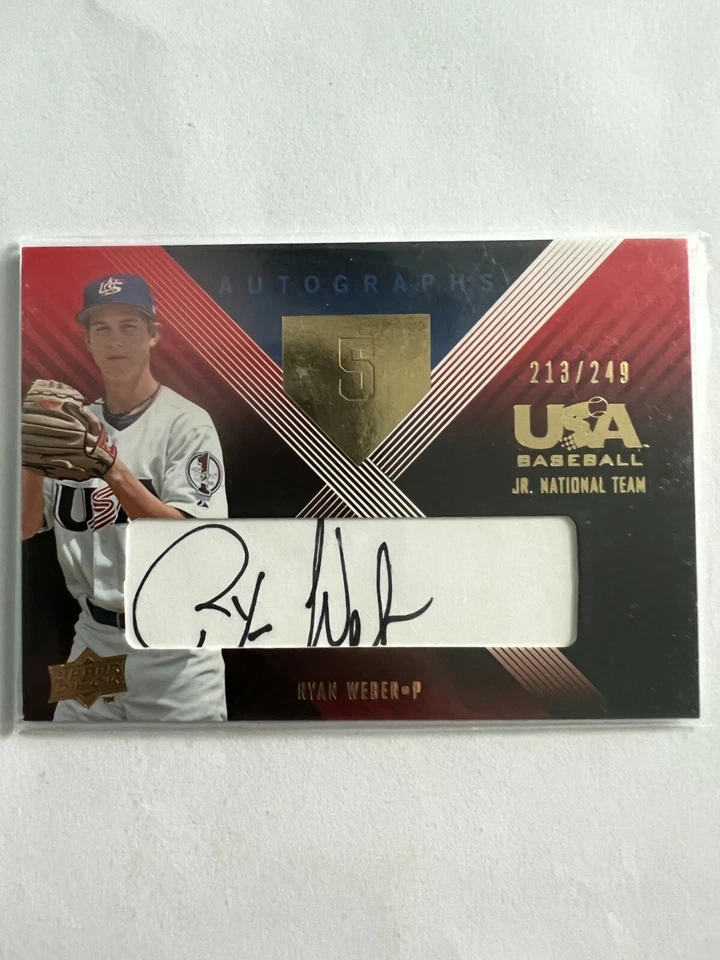 A100,609 - 2008 USA Baseball Junior National Team Auto Black#UE19 Ryan Weber/249 - Image 1 of 1