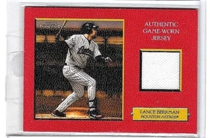 LANCE BERKMAN LOT OF 2 DIFFERENT AUTHENTIC GAME USED JERSEY CARDS - Picture 1 of 2