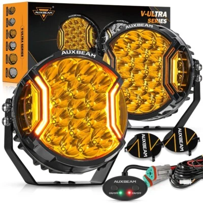 AUXBEAM 7" pulgadas LED Tirador Lateral Barra de Luz de Trabajo Lámpara Antiniebla Cápsulas de Conducción Blanco Ámbar Foto 1 de 4