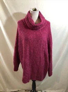Gap Bright Pink Fuzzy Cowl Neck Sweater - Womens XL, Bust 29”, Length 29.5” - Picture 1 of 4