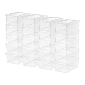 Mainstays 5 Qt. Plastic Storage Bins with Lids, Clear, Stackable Totes - Picture 1 of 6