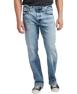 Silver Jeans Co Zac Jeans Mens 38x30 Blue Denim Relaxed Fit Straight Leg