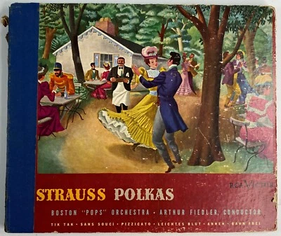 Boston Pops Arthur Fiedler Strauss Polkas 3 X 10" 78 RPM Shellac (1946 RCA 1205) - Image 1 of 4