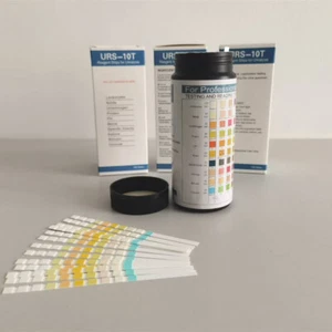 100 tiras tiras de reactivo de análisis de orina URS-10T 10 parámetros tira reactiva de orina hgS - Imagen 1 de 10
