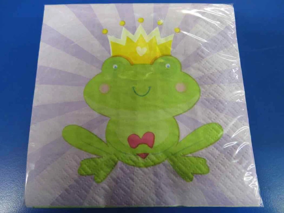 Fairytale Princess Castle Frog Prince Birthday Party Paper Beverage Napkins - Image 1 of 1